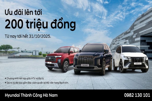 HYUNDAI THÀNH CÔNG ƯU ĐÃI BẢO HÀNH 8 NĂM CÙNG HỖ TRỢ TÀI CHÍNH LÊN ĐẾN 200 TRIỆU ĐỒNG